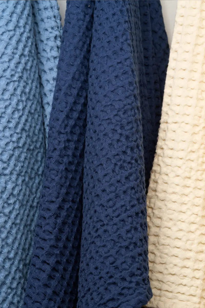HUMDAKIN Vaflet Badehåndklæde Organic Textiles 037 Sea Blue